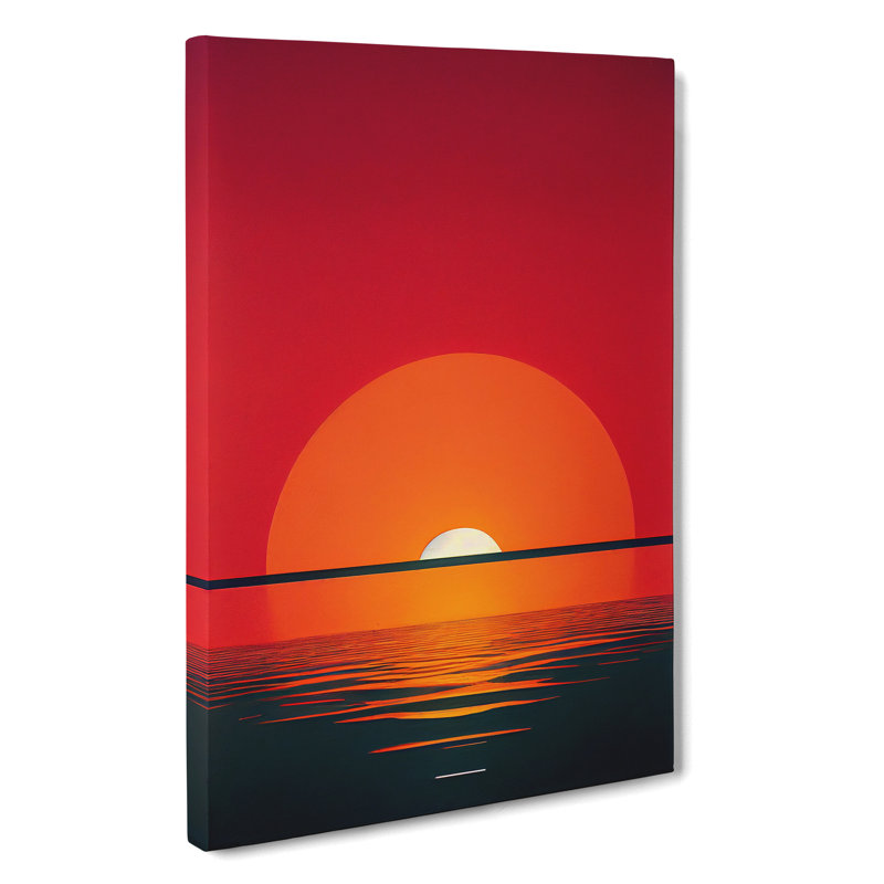 Awesome Abstract Ocean Sunset - Wrapped Canvas, 76cm H x 50cm W x 3cm D