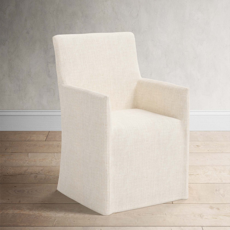 Ivanka 20'' H Upholstered Armchair, Classic Talc Linen