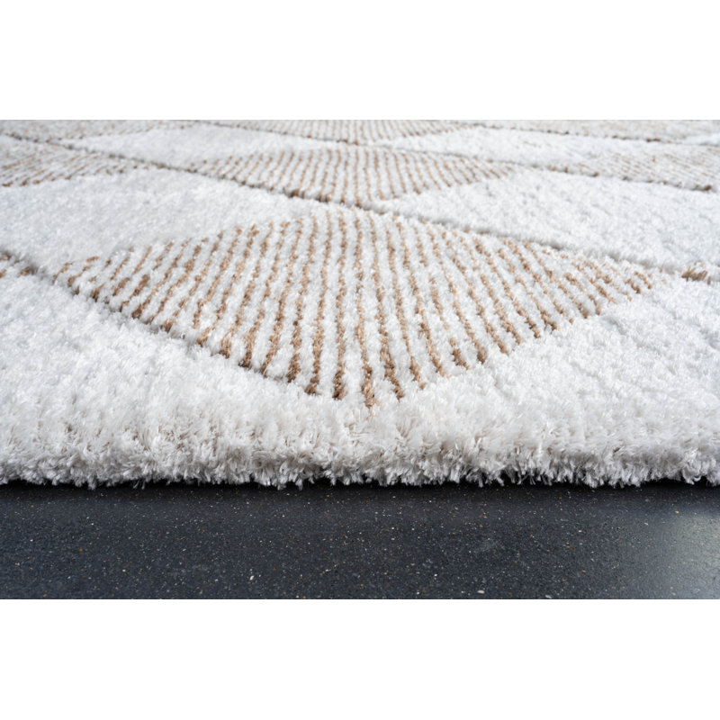 Tapis en polyester recyclé ivoire, brun, cuivre et rouille Marka, Rectangle 9 pi 2 po x 12 pi 5 po