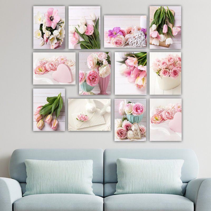 Superbe ensemble d'art mural décoratif en panneau de fibres à densité moyenne (12 pièces), 7,9 po x 5,9 po chacune | 100% panneau de fibres à densité moyenne, épaisseur: 0,1 pouce | Parfait pour la décoration intérieure, le salon et la chambre à coucher - Design élégant et polyvalent pour rehausser tout espace