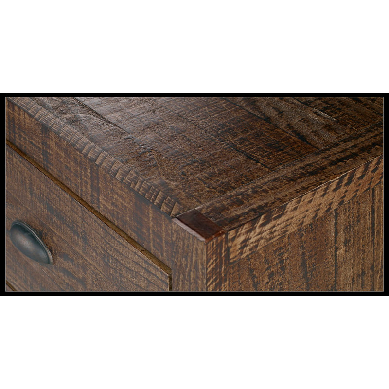 Table de chevet en bois massif Daisylynn, Espresso