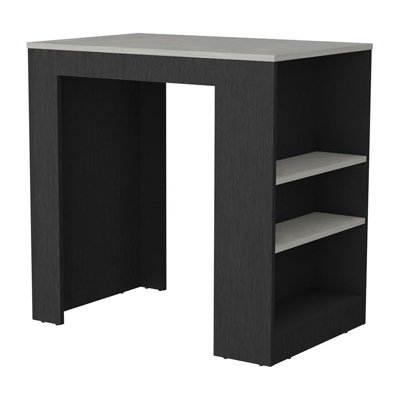 Kitchen Island With 3-Side Shelves