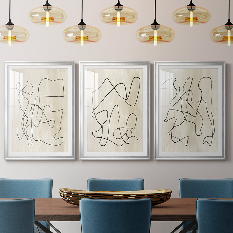 Relié I - reproduction encadrée sur mesure de qualité supérieure mate - 3 pièces