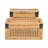 Brielle Set of 2 Rectangular Rattan & Glass Boxes