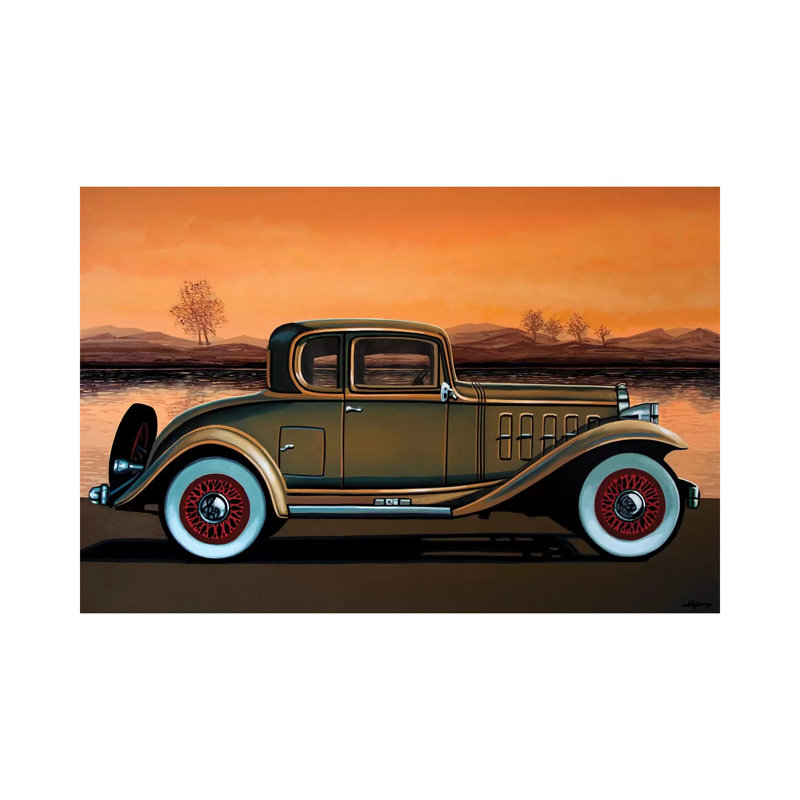 Buick 96 S Coupe 1932 par Paul Meijering - Toile tendue, estampe numérique sur toile tendue, H 8 po x l 12 po x P 0,75 po