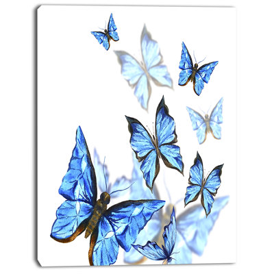 « aquarelle papillons on white », reproduction d’art sur toile tendue