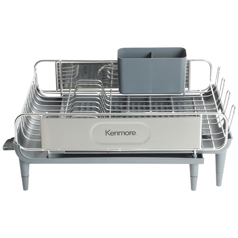 Kenmore Loxdell Stainless Steel Extendable DIsh Rack with Drainboard