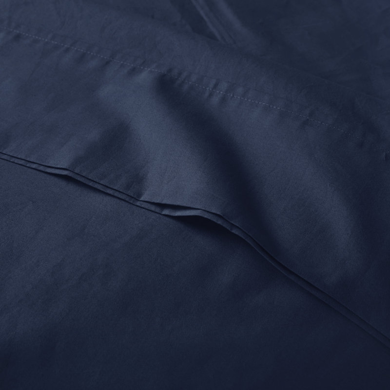 Navy Full Cotton Percale Sheet Set