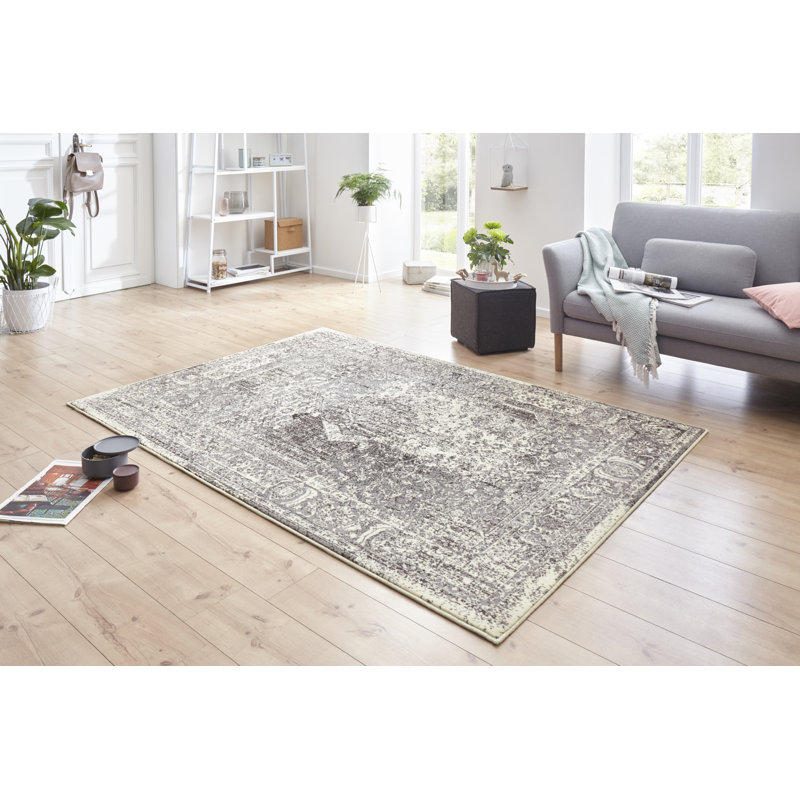 Celebration Plume Flatweave Grey/Cream Rug, Rectangular 120 x 170cm
