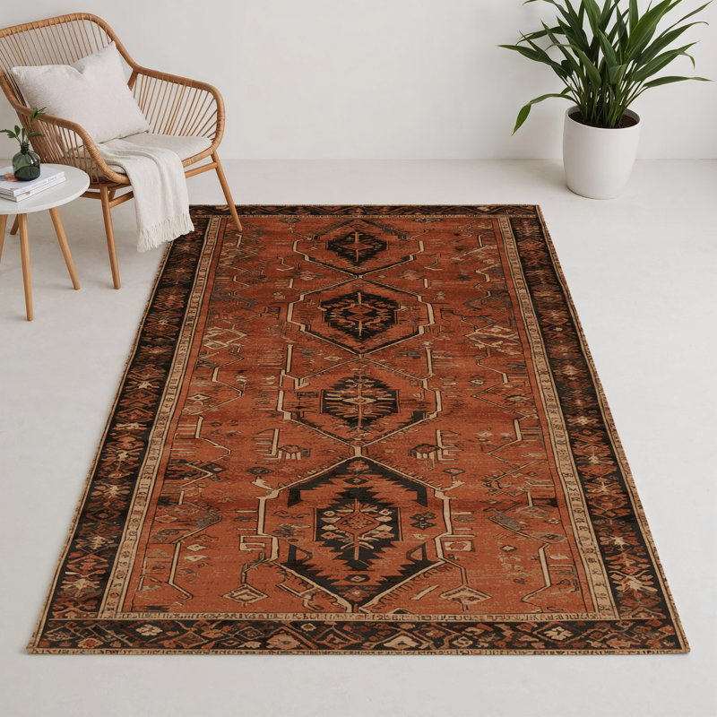 Tapis turc intérieur et extérieur brun, Rectangulaire 3 pi x 5 pi