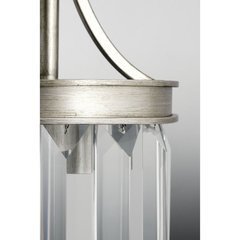 Luminaire suspendu cylindrique à 1 lumière Khairee, Crête argent