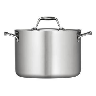 Grand Gourmet Stainless Steel Stock Pot with Glass Lid, 8 Quart