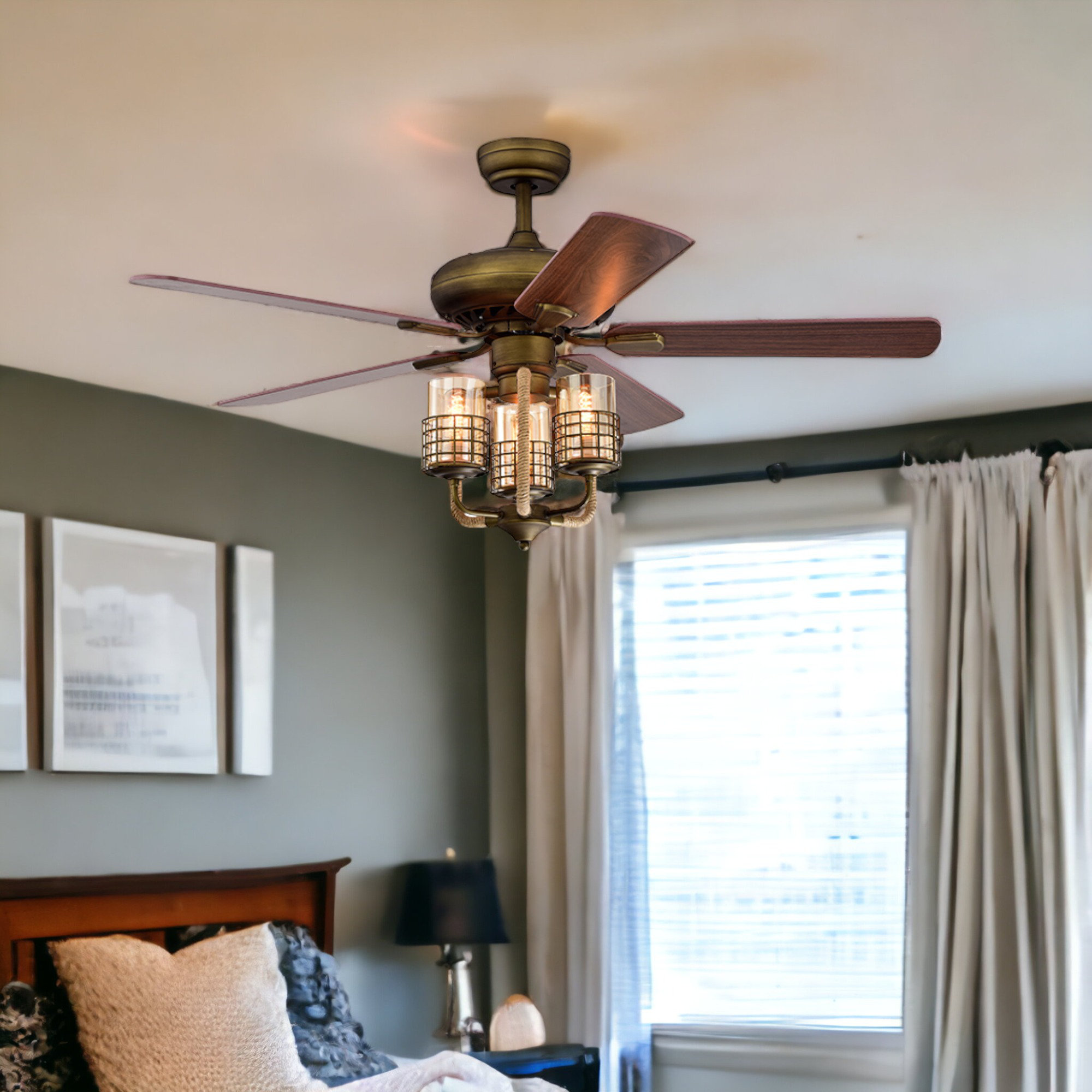 August Grove® Ummuhan 52'' Ceiling Fan with Light Kit & Reviews