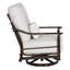 Chaise berçante pivotante à dossier haut Coco avec coussin décoratif