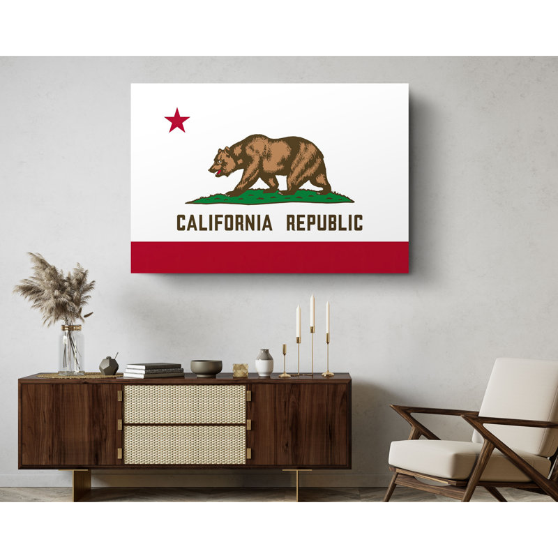 Drapeau de l'État de Californie - impression sur toile tendue, L 45 po x H 30 po