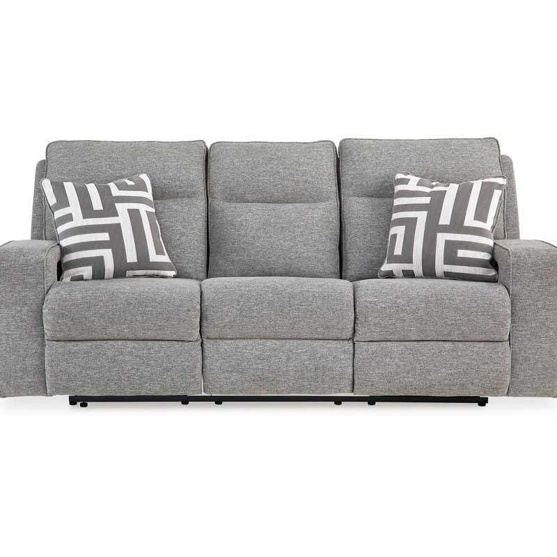 Canapé inclinable électrique Cloe, performance Nuvella gris, 2 coussins 88 pouces