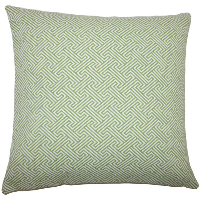 Cotton Blend Geometric Sham Set, Euro, Blue