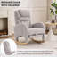 Rocking Chair Nursery, Modern Glider Chair with Adjustable Footrest and Solid Wood Legs-1245695854