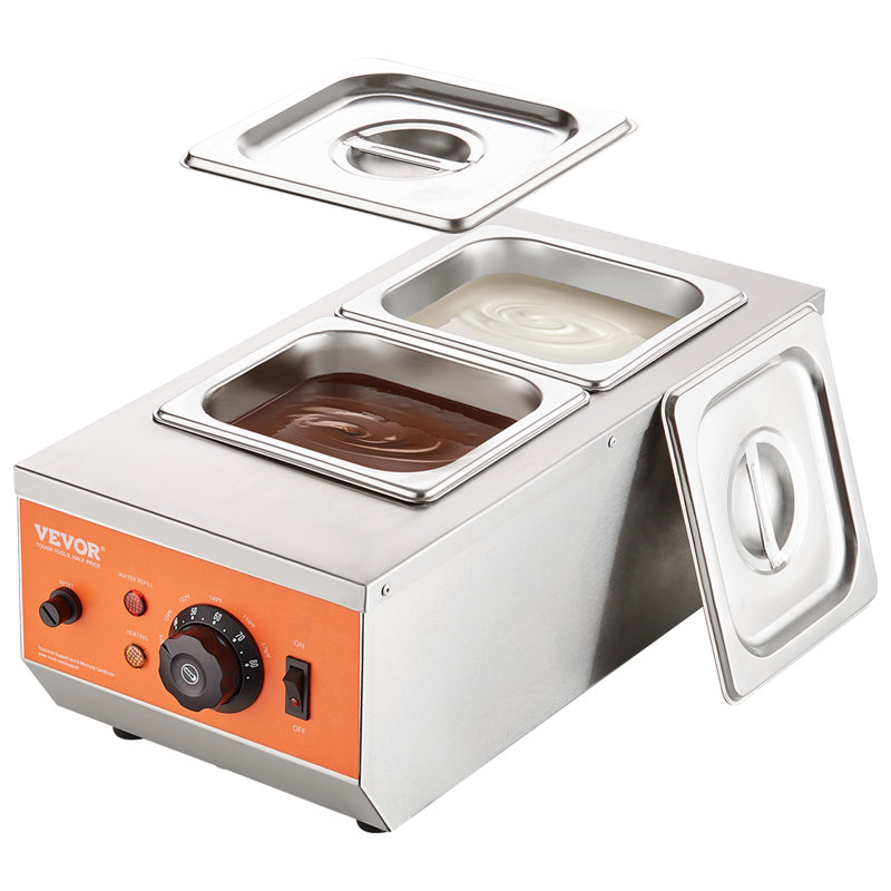 Machine à tremper le chocolat, 9 livres, 2 réservoirs, fondant au chocolat avec contrôle de température 86 ~ 185 ℉