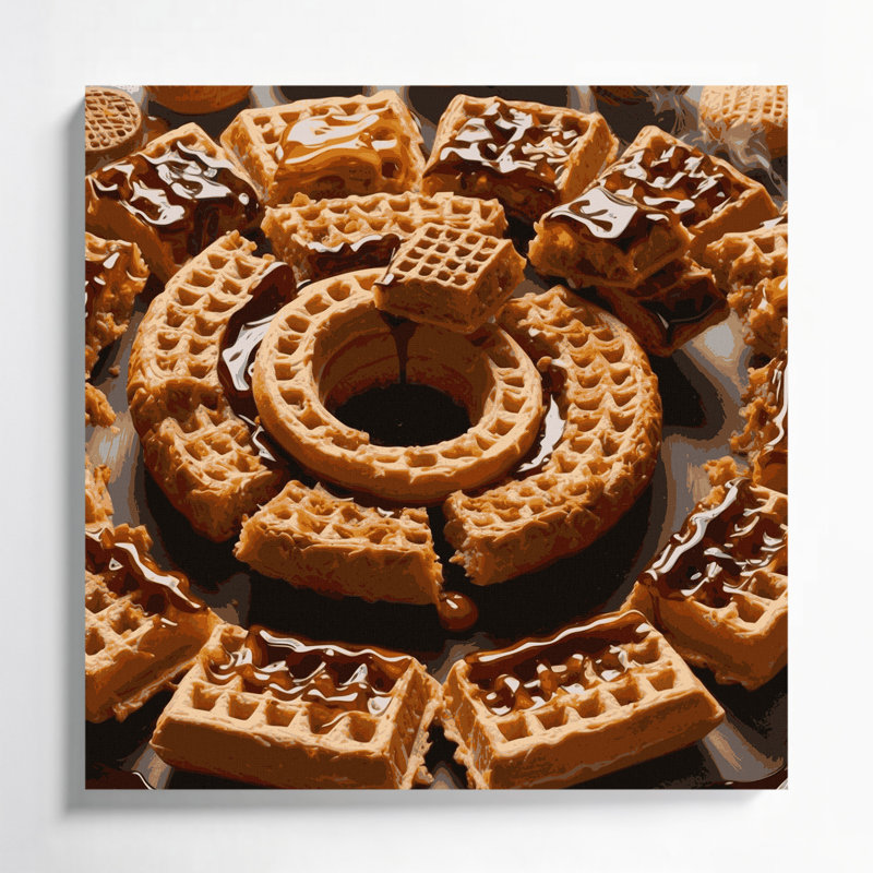 Art mural sur toile brun Desserts Stroopwafel, H 32 po x l 32 po