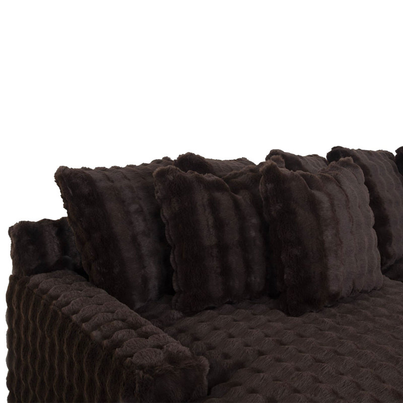 Canapé modulaire 3 pièces Everette, Polyester brun