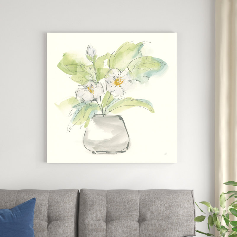 «Plant Poppy II» par Chris Paschke - peinture sur toile tendue, H 36 po x l 36 po x P 1,25 po