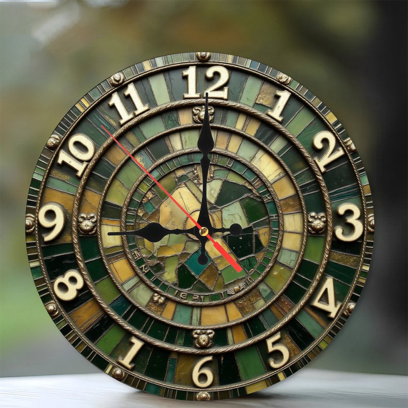 Horloge de Noël avec le Père Noël et les elfes