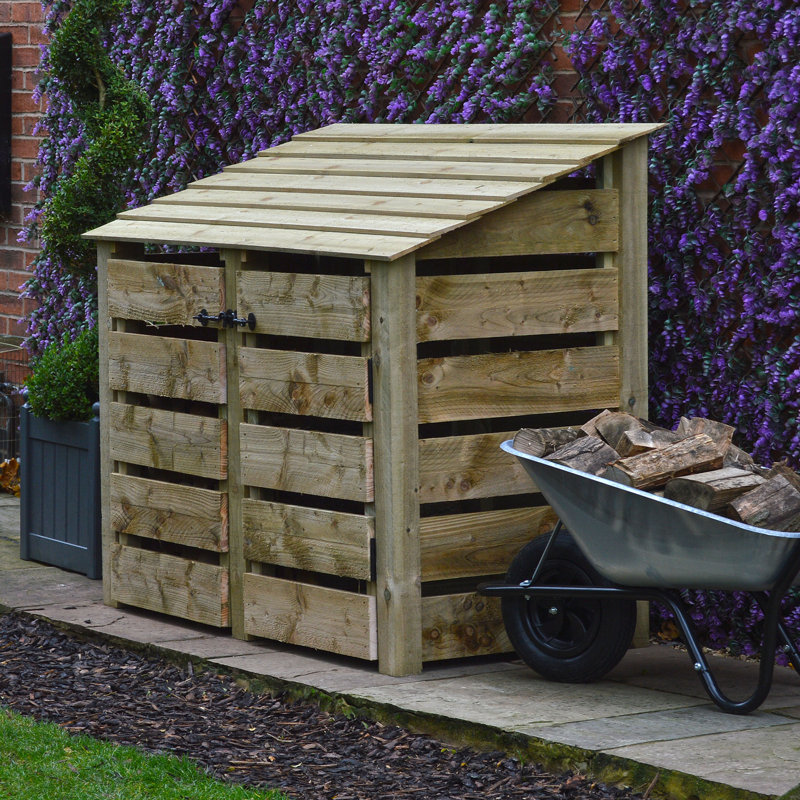 Tappahannock 180cm W x 80cm D Solid Wood Log Store, Light Green