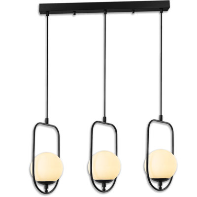 Luminaire suspendu pour îlot de cuisine 3 lumières à hauteur réglable