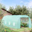 Serre de jardin 20 pi x 10 pi 7 pi, construction en acier robuste, 8 fenêtres, ensemble de serre de protection, avec cadre et corrosion