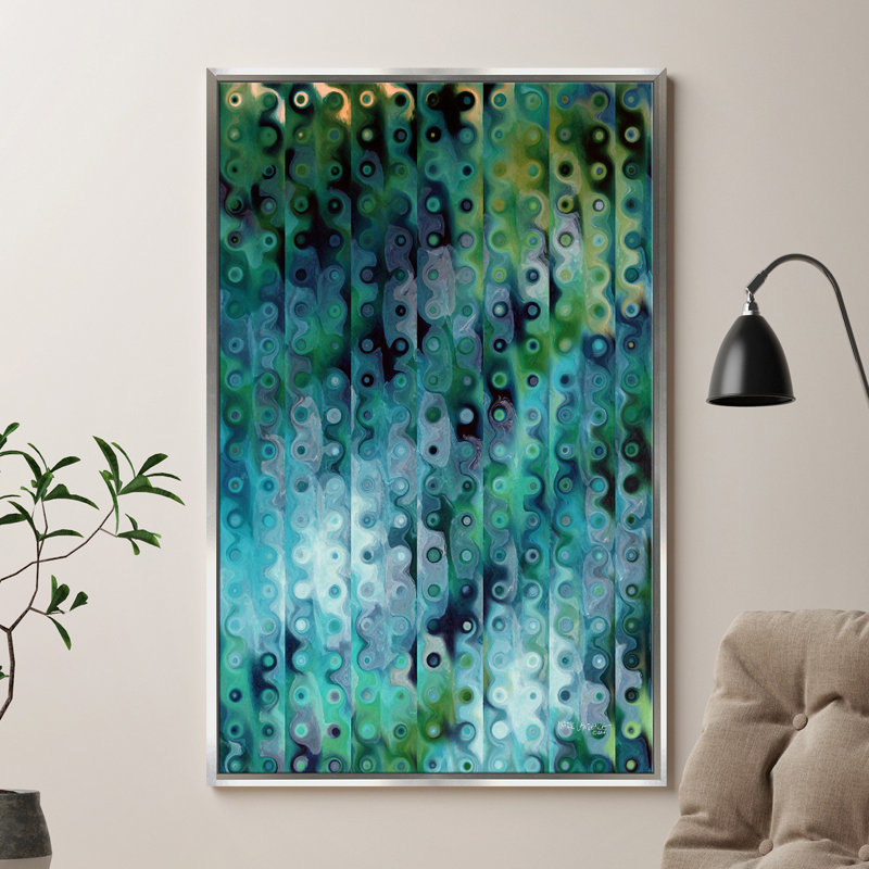 « reaching-out out is out », reproduction d’impression sur toile, H 63,5 po x l 39,5 po x P 2 po, Cadre flottant argent