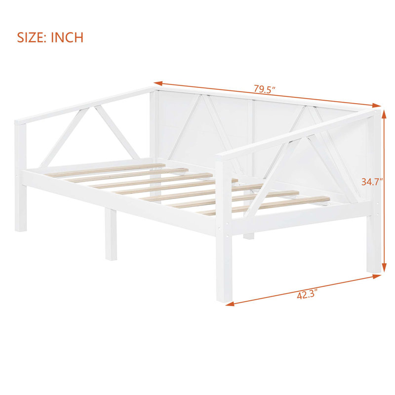Lit de jour, lit plateforme pour chambre à coucher, Blanc