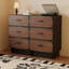 Armoire d'appoint en bois manufacturé noir massif
