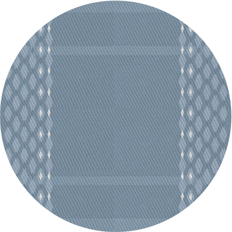 Gris Riedel/Tapis décoratif bleu clair, Rond 6 pi