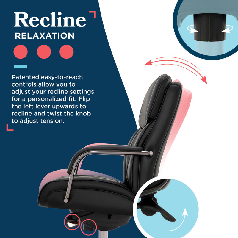 Symphony Swivel Executive Chair, Chrome, Black