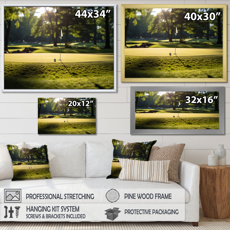 " Golf Putting Green Tranquillity VI ", H 12 po x l 20 po, Toile tendue