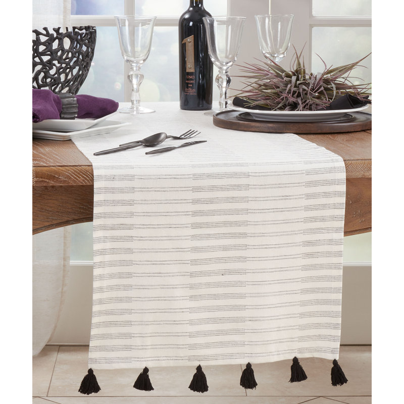Runner_Tassel Design Striped Table Runner