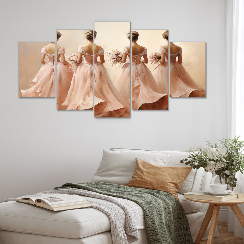 «Pink Balletic Elegance II - Dance Multipanel», décoration murale