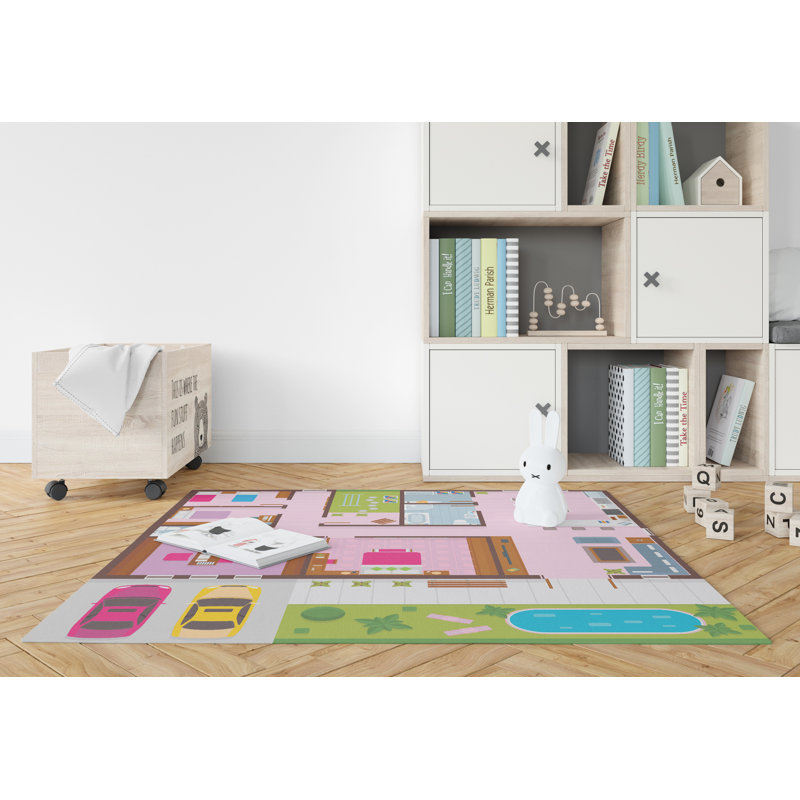 Square Immanuel Vinyl Machine Printed Area Rug, Square 150cm