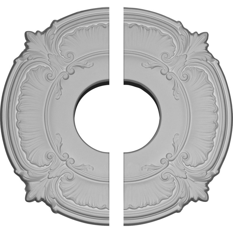 Endurathane Attica Ceiling Medallion, 12 3/4"OD x 3 1/2"ID x 1/2"P (Fits Canopies up to 3 1/2"), Two Piece, Factory Primed