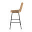 Outdoor 2 - Style contemporain, bords arrondis, longue durée, structure en fer noir de 2 tabourets de bar, lignes épurées, siège de 28,75 pouces