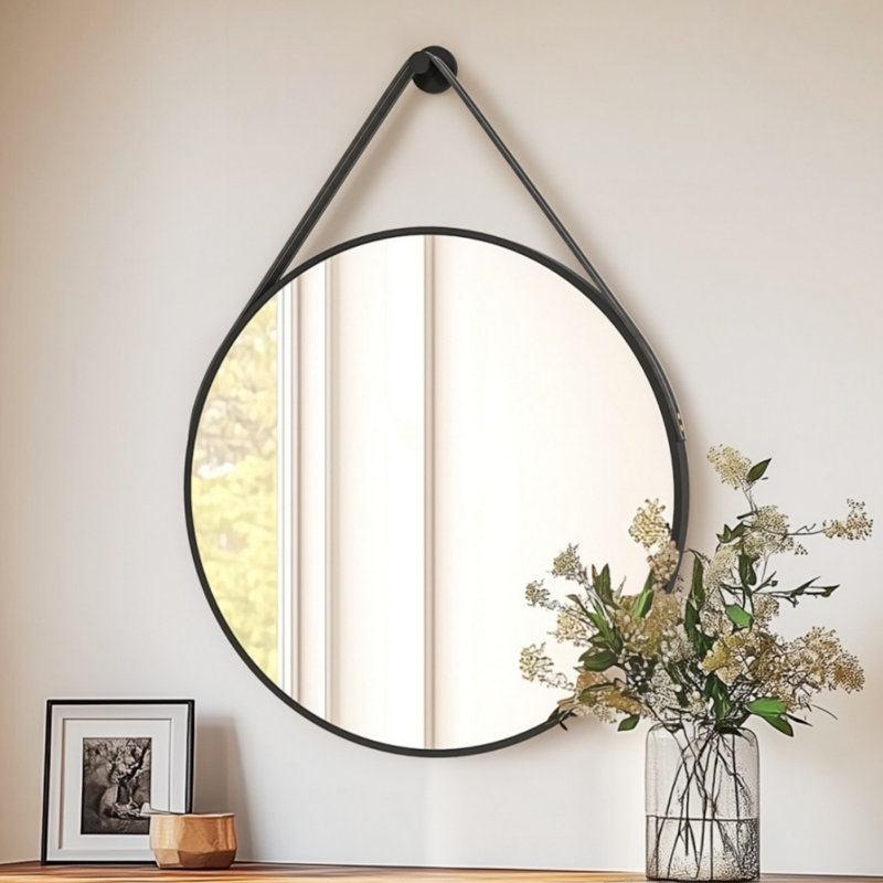 Miroir mural 28 po, 27,56 po x 27,56 po, Noir