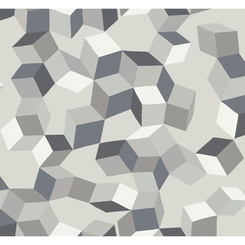 Puzzle Geometric Wallpaper Roll, Black/White
