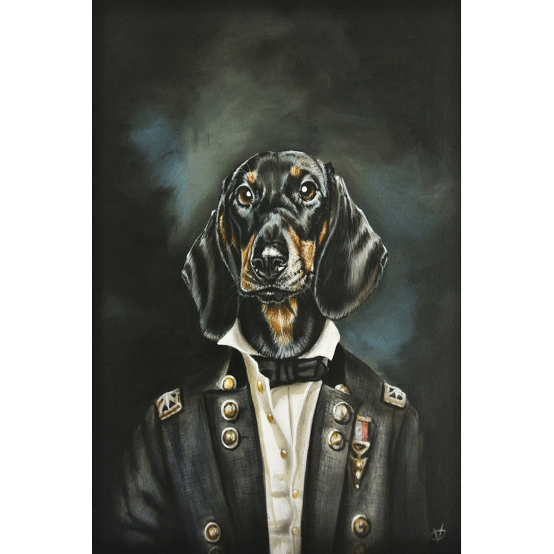 Distinguished Dachshund by Victoria Coleman - Wrapped Canvas Painting, 46cm H x 30cm W