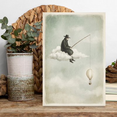 «Man On A Cloud», rétro, paysage abstrait, nature, art mural
