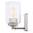 Hitchin Transitional Bathroom Vanity Lighting Fixture, Clear Glass Cylinder Shade, Dimmable, LED Compatible, Reversible Over The Mirror Mounted Steel Wall Sconce-1199834651-1199834650-1199834647