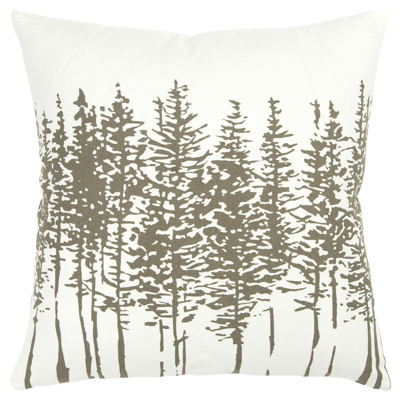 Coussin décoratif décoratif en duvet d'arbres, Gris