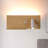 Modern Wood Led Plug In Wall Sconce With Shelf Mount Reading Lamp For Bedroom