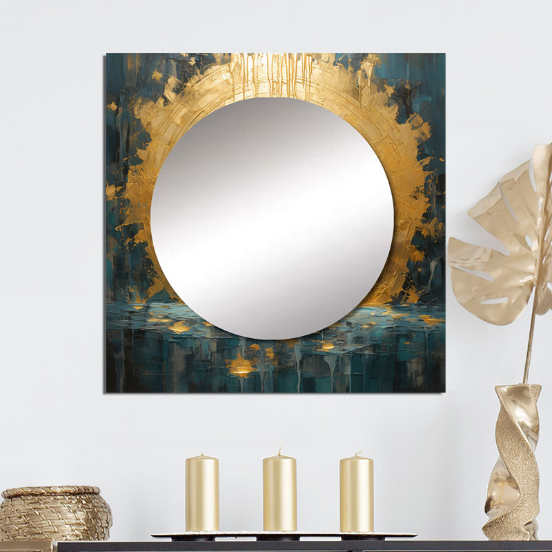 Debbora - art de miroir mural de salon carré méditation, 23 po x 23 po