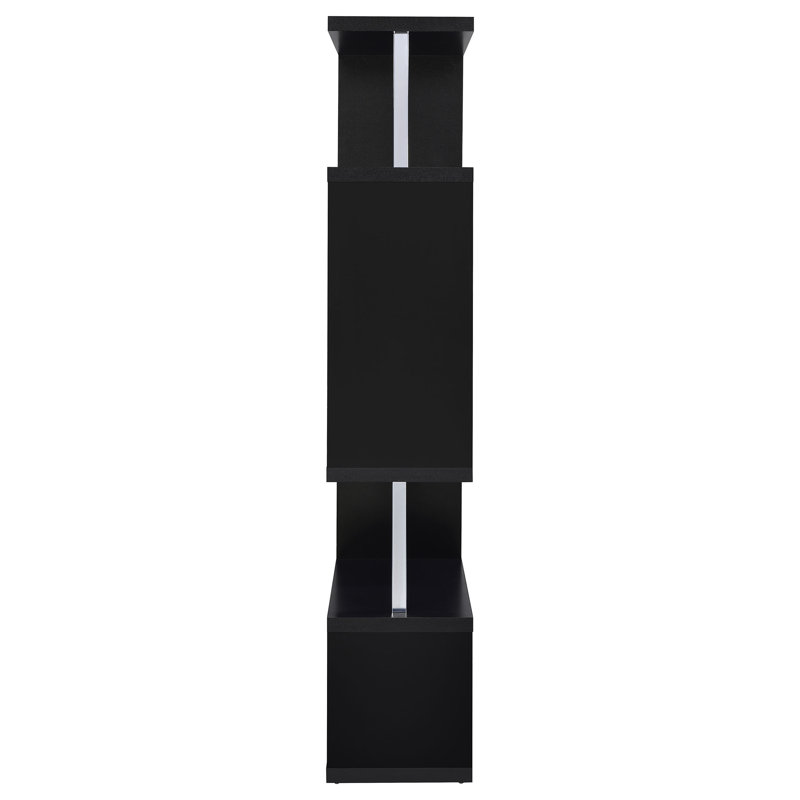 Petula Five-Tier Geometric Bookcase, Noir